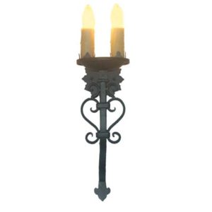 Wrought Iron Wall Sconce Lizanne Double Candle