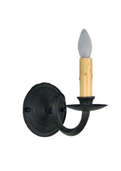 Wrought Iron Melbourn Small Single Wall Sconce - SH Studios